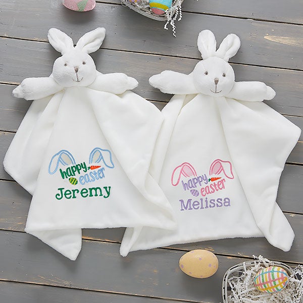 Happy Easter Personalized Bunny Security Blanket - 23331