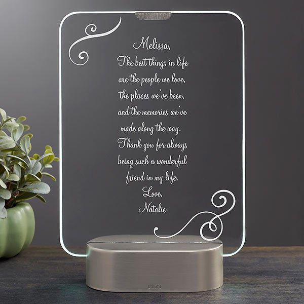 Personalized LED Light Gifts - Engraved Light Up Glass Keepsakes