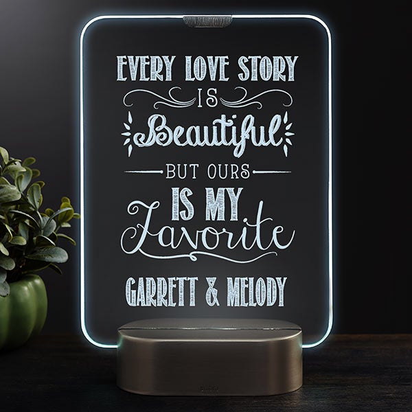 Personalized Romantic Glass LED Light Gifts Love Quotes