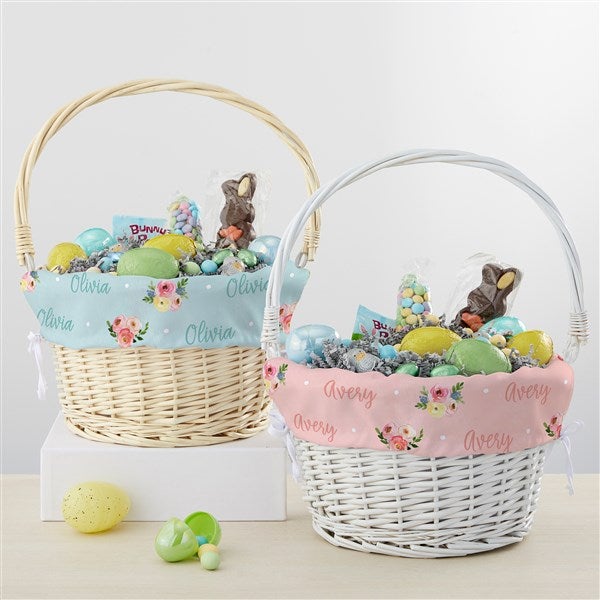 Personalized Baby Girl Easter Baskets - Floral Baby - 23378