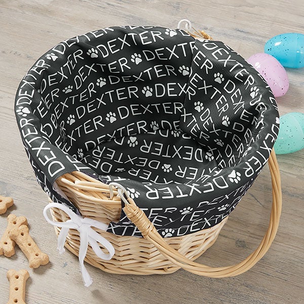 Personalized Dog Easter Basket Repeating Name
