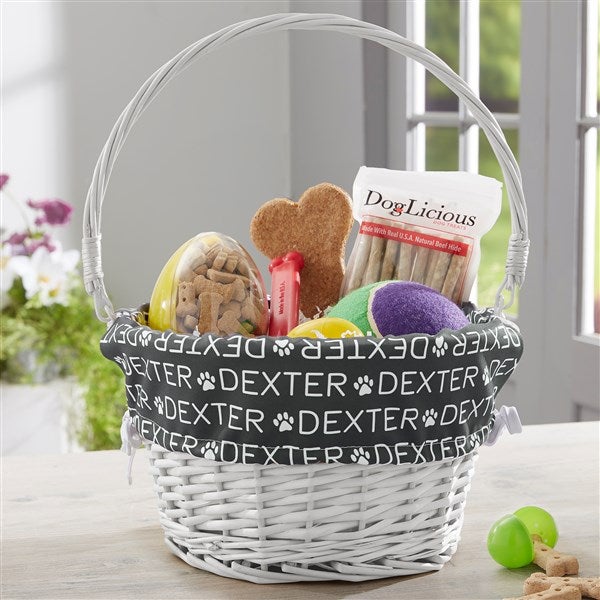 Personalized Dog Easter Basket - Repeating Name - 23381