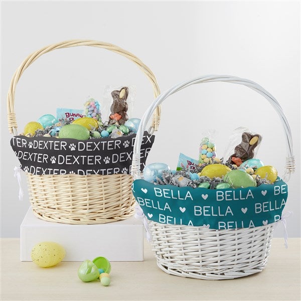 Personalized Dog Easter Basket Repeating Name