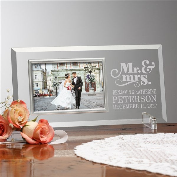 Mr & Mrs Personalized Wedding Glass Picture Frame