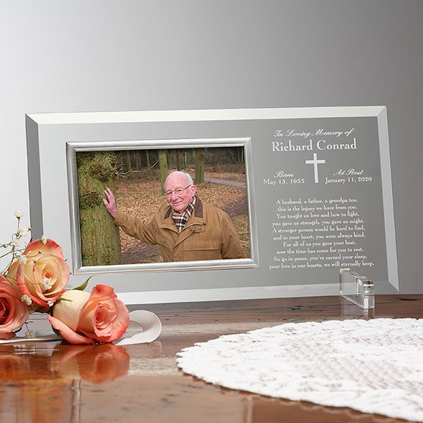 We Shall Meet Again Engraved Glass Memorial Picture Frame - 23390