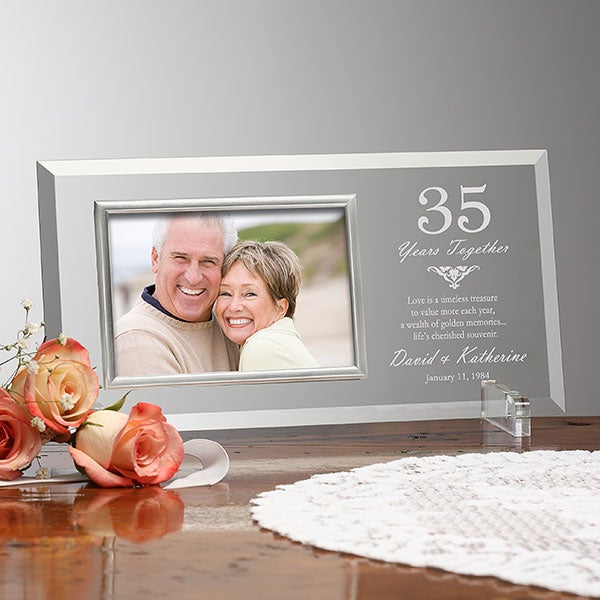 Personalized Anniversary Glass Picture Frames - Years Together - 23391