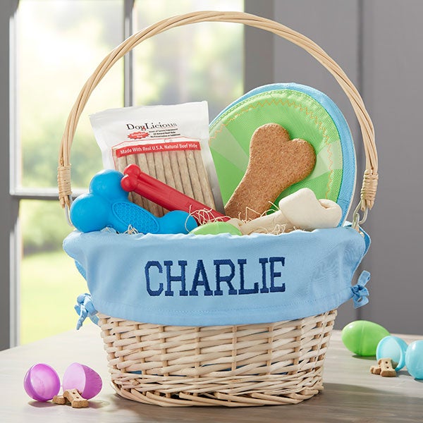 Personalized Dog Easter Baskets Embroidered With Any Name - 23413