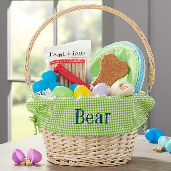 Personalized Dog Easter Baskets Embroidered With Any Name - 23413