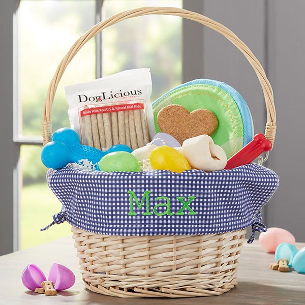 Personalized Dog Easter Baskets Embroidered With Any Name - 23413