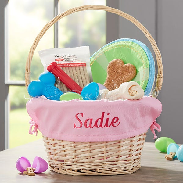 Personalized Dog Easter Baskets Embroidered With Any Name - 23413