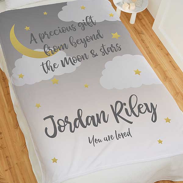 Beyond The Moon Personalized Baby Boy or Girl Blanket