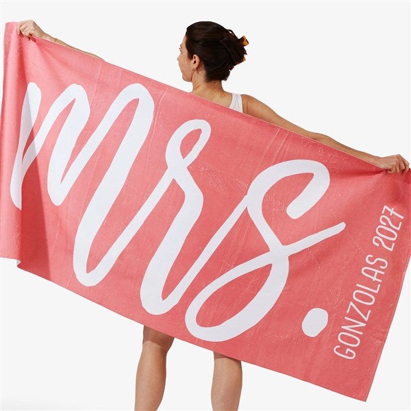 Personalized Mr & Mrs Beach Towels - 23473