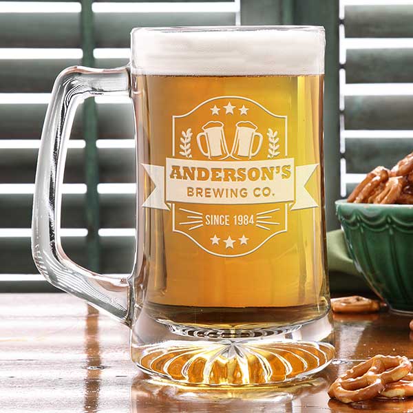 Father/'s Day Gift Gift for Dad Personalized 25 oz Frosted Glass Beer Mug