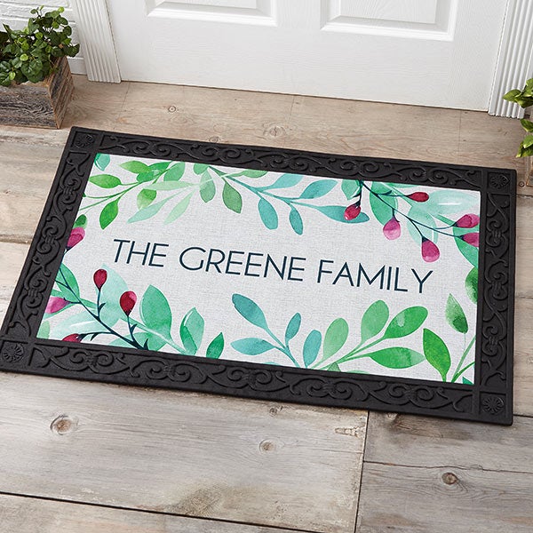 Spring Floral 20x35 Personalized Doormat