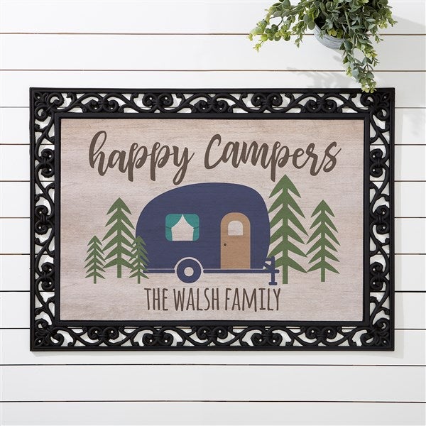 Camping Doormat Customized RV And Name Happy Campers Doormat - newsvips