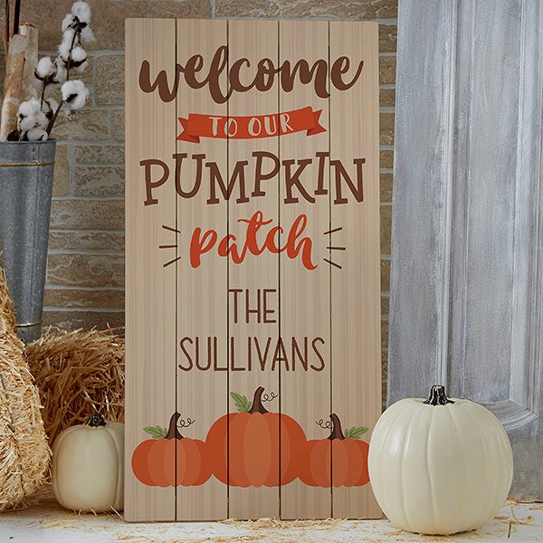 Pumpkin Patch Personalized Wood Porch Sign - 23582