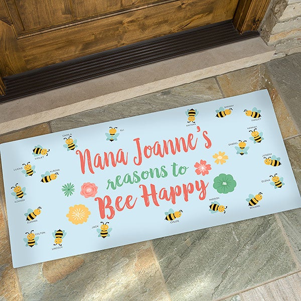 Personalized Doormats - Reasons to Bee Happy - 23585