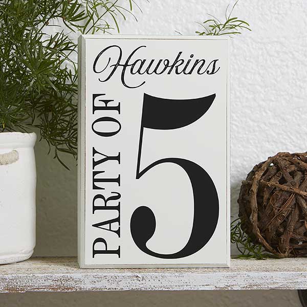 Family Number Sign Personalized Shelf Block - 23588
