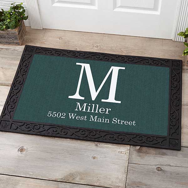 Modern Style Personalized 20x35 Monogram Doormat