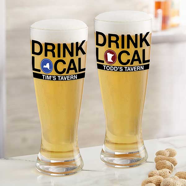 Personalized Drink Local Beer Glasses - 23597