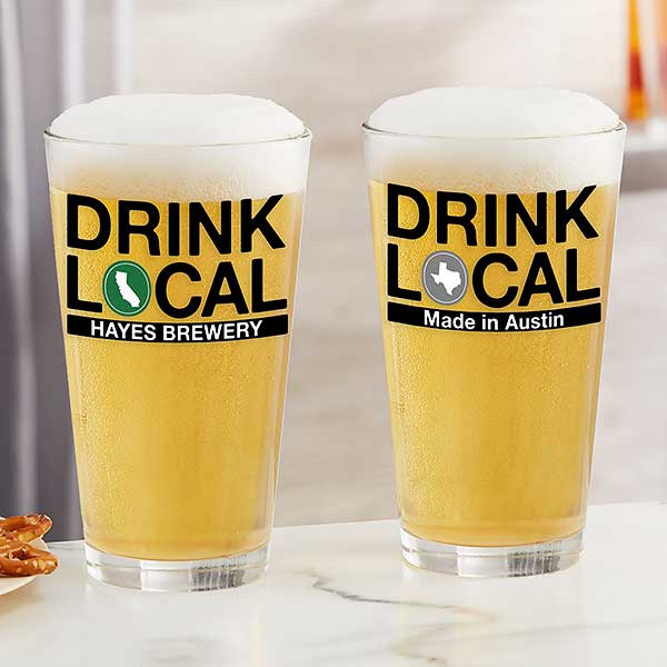 Personalized Drink Local Beer Glasses - 23597