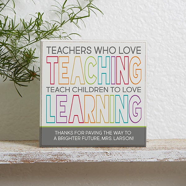 Personalized Teacher Gift - Teacher & Learning Shelf Block - 23600