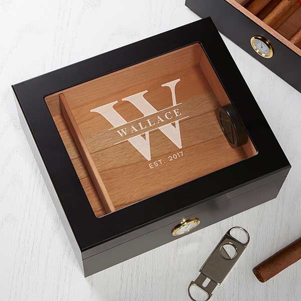 Premium Wood Glass Top Cigar 50