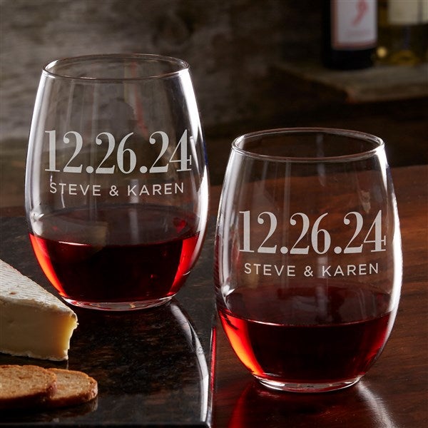 Custom Anniversary Large Stemless Wine Glasses 21 Designs to Pick From  Personalized Wine Glass Custom Anniversary Favor Milestone 