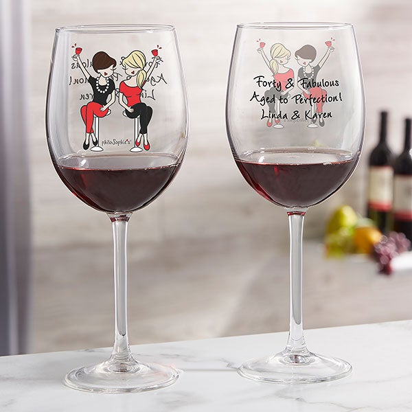 Personalized Birthday Wine Glasses - Birthday Wine Lover Gift - 23611