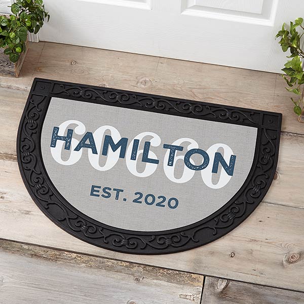 Custom Zip Code Personalized Half Round Doormat