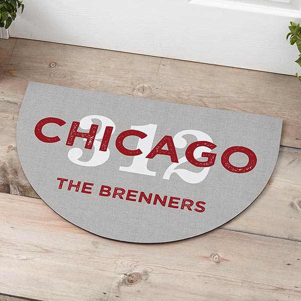 Custom Zip Code Personalized Half Round Doormat