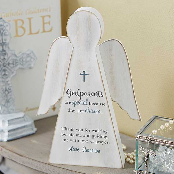 New Baby Christening Gift White Wooden Engraved Freestanding Personalised Star 