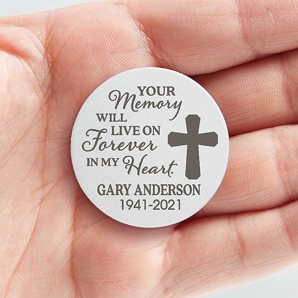 Personalized Cross Pocket Token - Memorial Gift - 23633