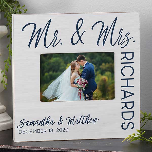 Personalized Wedding Box Picture Frame Stamped Elegance