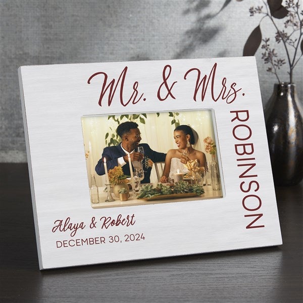 Personalized Wedding Box Picture Frame - Stamped Elegance - 23638