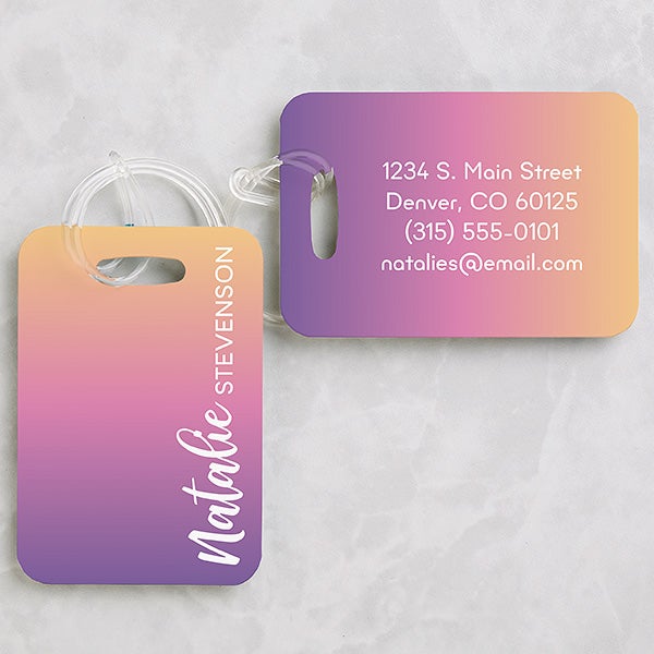 Ombre Name Personalized Luggage Tag 2 Pc Set