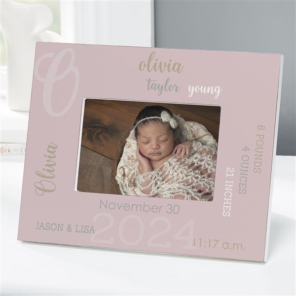 Modern All About Baby Girl Personalized Picture Frame