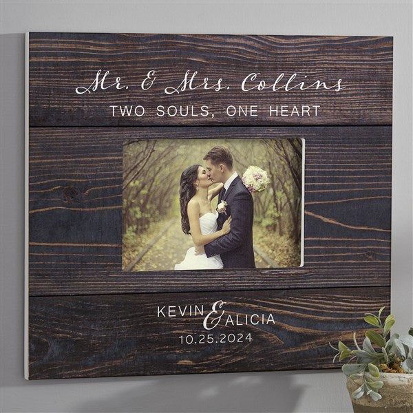 Personalized Wedding Wall Picture Frame - Rustic Elegance - 23646