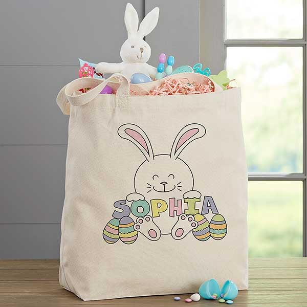 Easter Bunny Personalized Easter Tote Bags - 23654