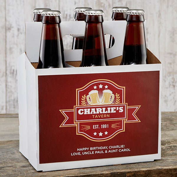 Watering Hole Personalized Beer Bottle Carrier For Him Watering Hole Personalized Beer Bottle Carrier For Him