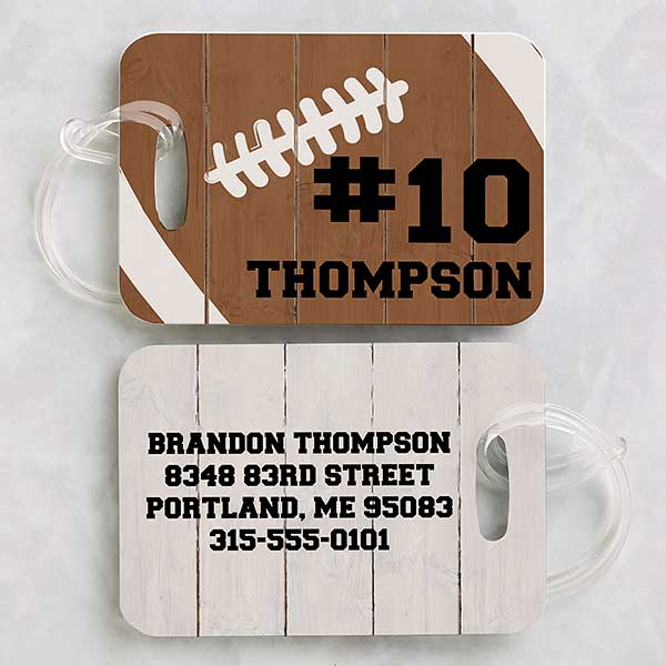 Football Personalized Luggage Tags - 2 Pc Set - 23673