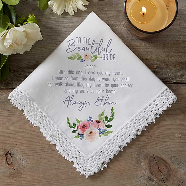 Personalized sales wedding handkerchief