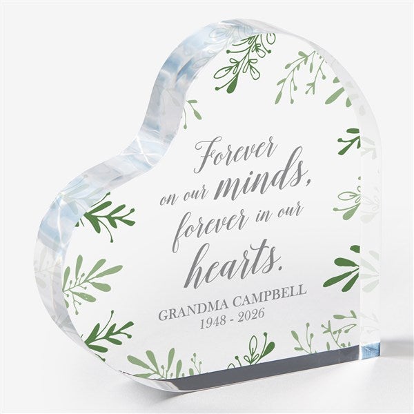 Botanical Memorial Personalized Colored Heart Keepsake - 23683