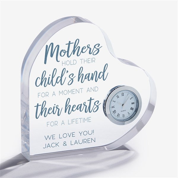 Personalized Heart Shaped Clock Gift for Mom - 23685