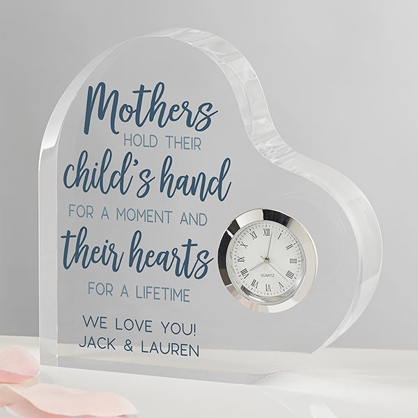 Personalized Heart Shaped Clock Gift for Mom - 23685