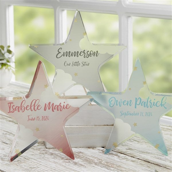 Beyond The Moon Personalized Colored Star Baby Keepsake  - 23688