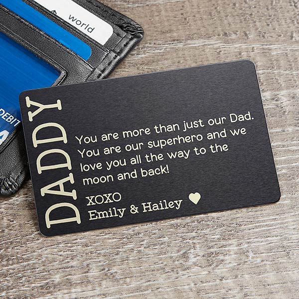 I Love You Dad Engraved Metal Wallet Card Insert - 23722