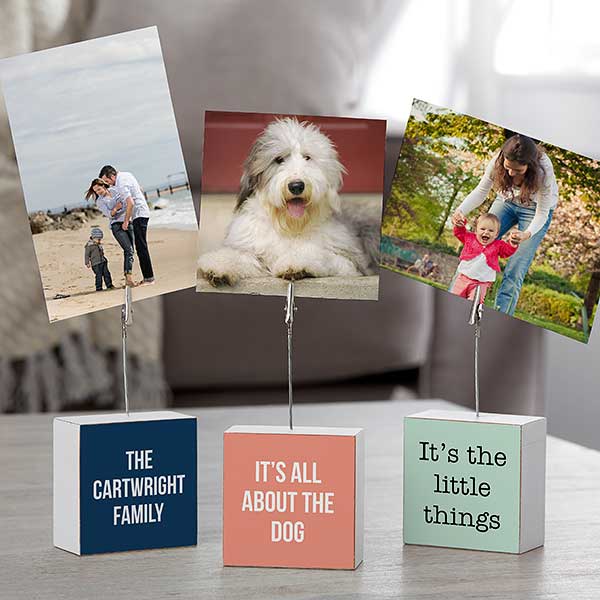 Expressions Personalized Photo Clip Holder Block - 23725