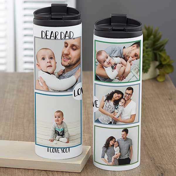 Personalized 16 oz. Dad Travel Mug - Love Photo Collage - 23739