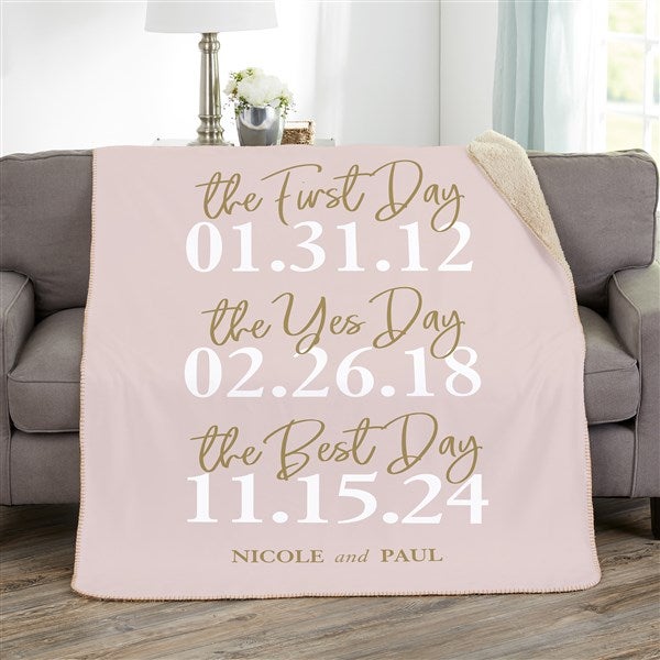 Personalized Wedding Blankets - The Best Day - 23754